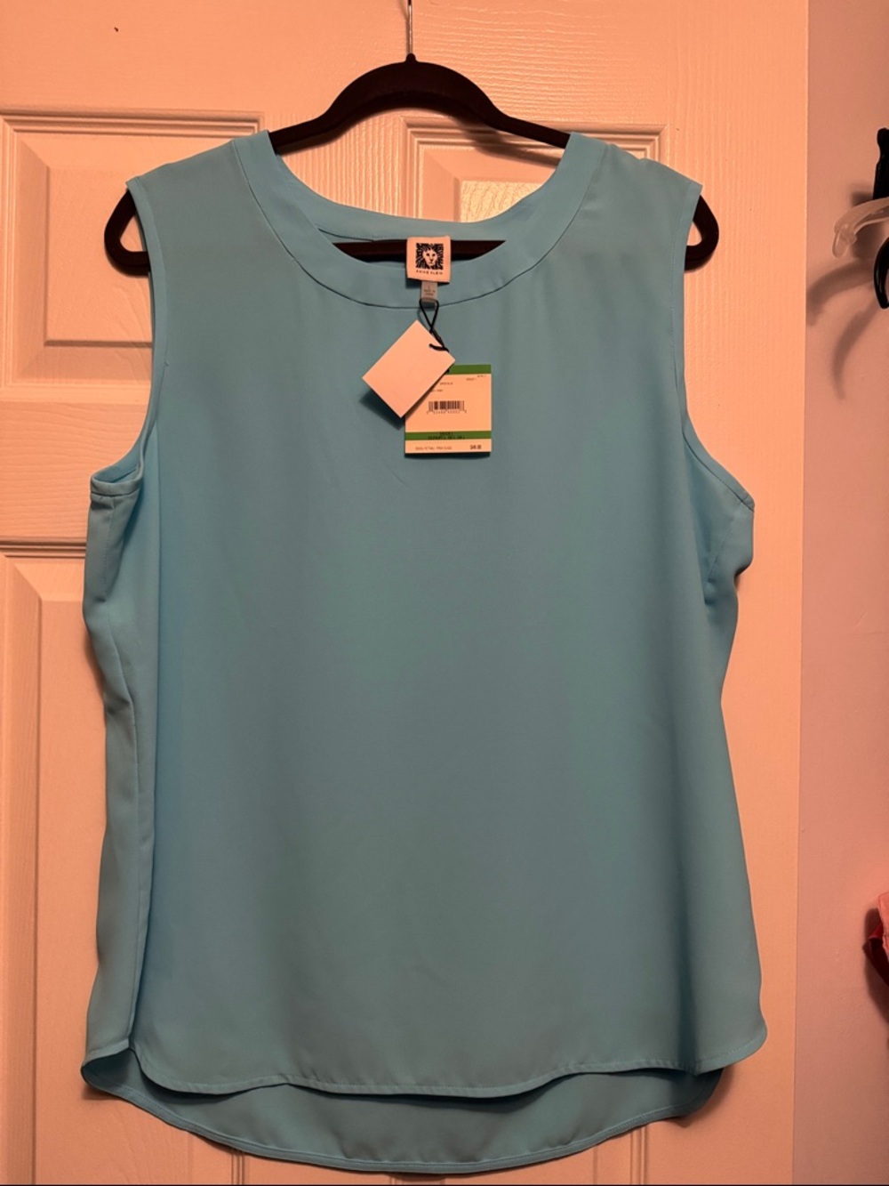 Anne Klein Light Blue Sleeveless Shell Top